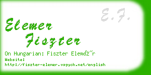 elemer fiszter business card